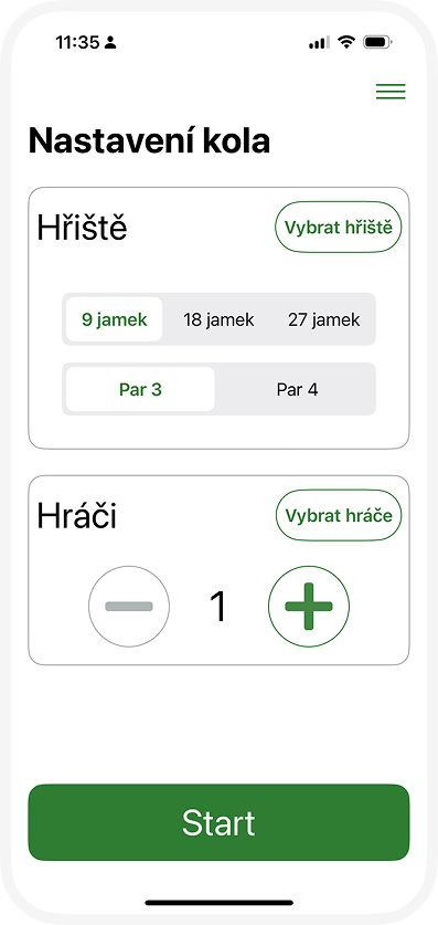 Under Par výchozí kolo
