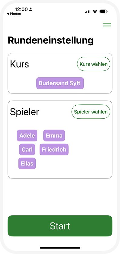 Under Par benutzerdefinierte Einrichtung