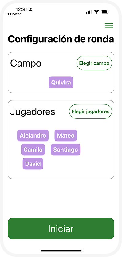 Configuración personalizada Under Par
