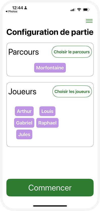 Configuration personnalisée Under Par