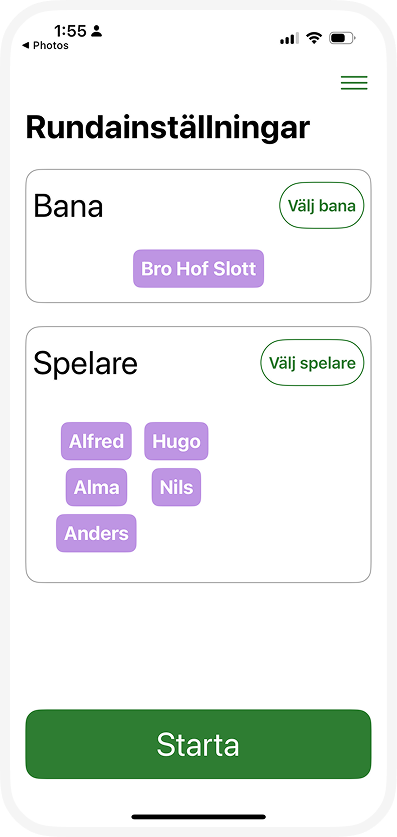 Under Par anpassad inställning